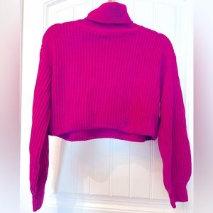 Shein | Magenta Crop Turtleneck Sweater | Size M